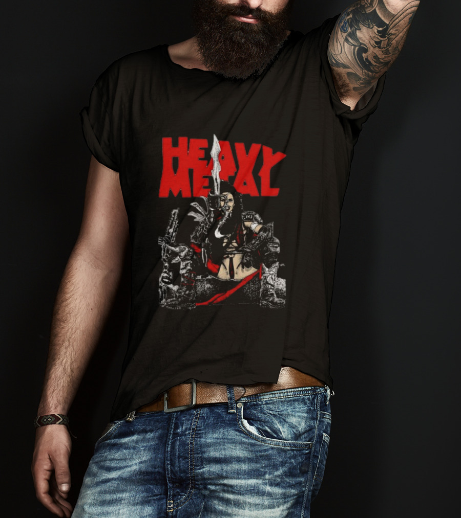 Heavy Metal Warrior With Weapons And Armor T-Shirt