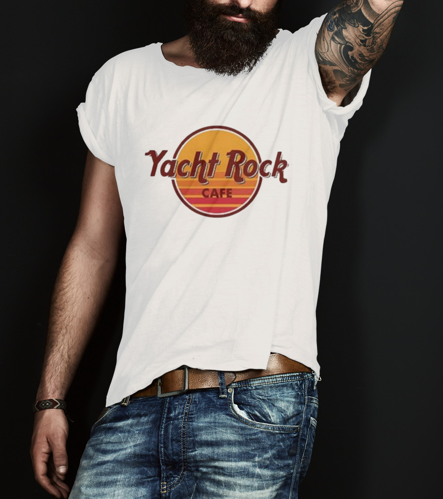 Yacht Rock Cafe Retro Sunset Circle T-Shirt