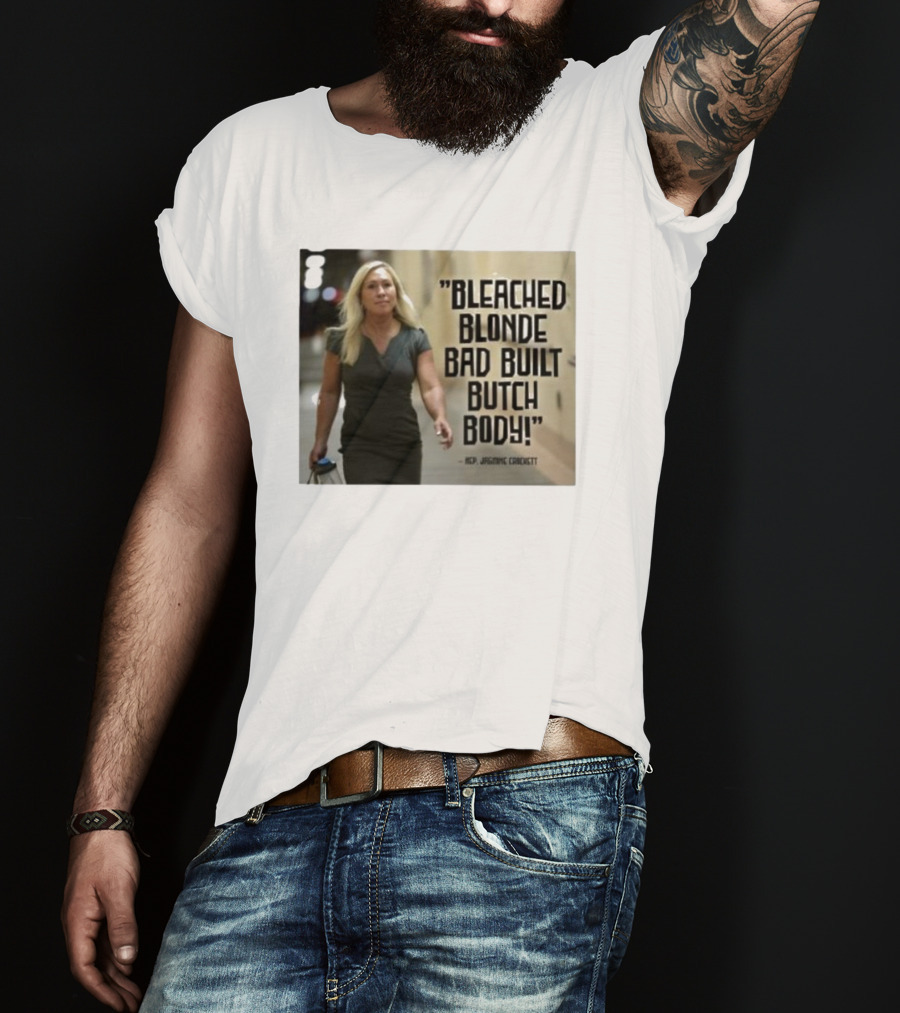 Bleached Blonde Bad Built Butch Body ACP Jamming Crockett T-Shirt
