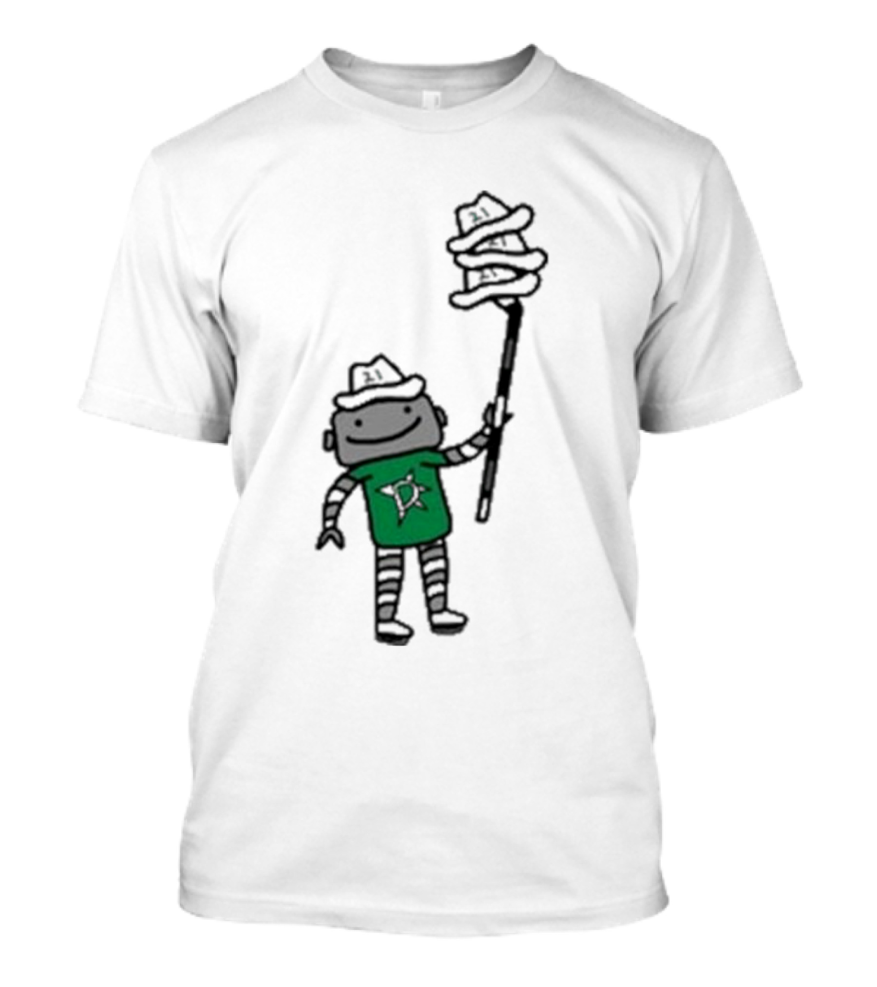 Dallas Stars Robo Hatty Character With Three Hats On Stick T-Shirt