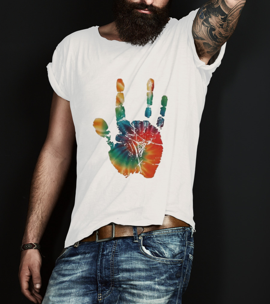 Happy Pride Month Tie-Dye Handprint T-Shirt