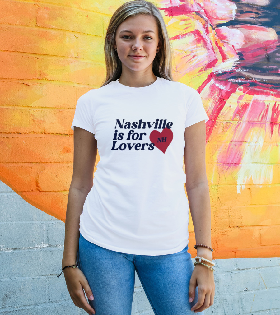 Nashville Is For Lovers NH Red Heart T-Shirt