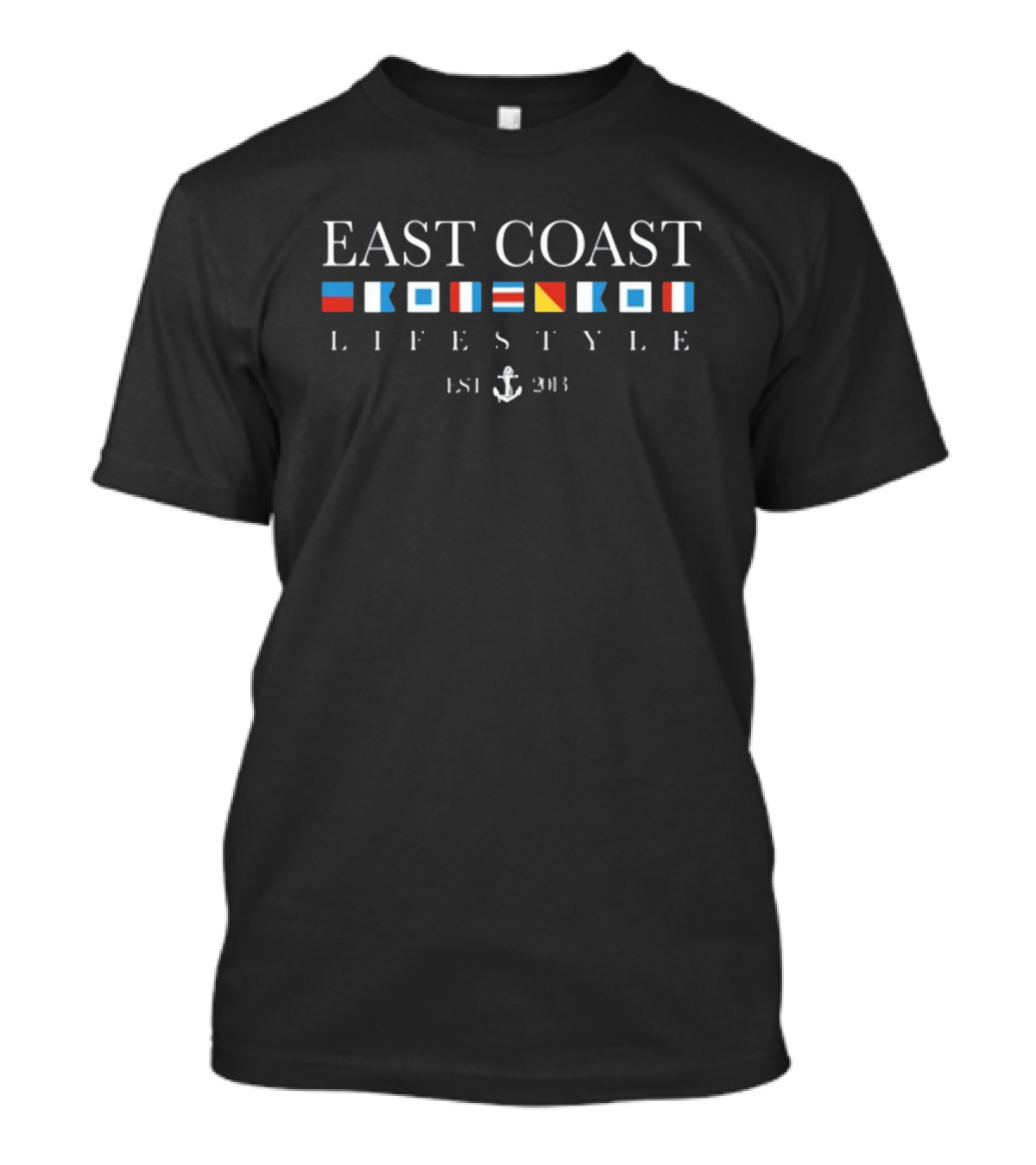 East Coast Lifestyle Est 2013 Boat Flag Anchor T-Shirt