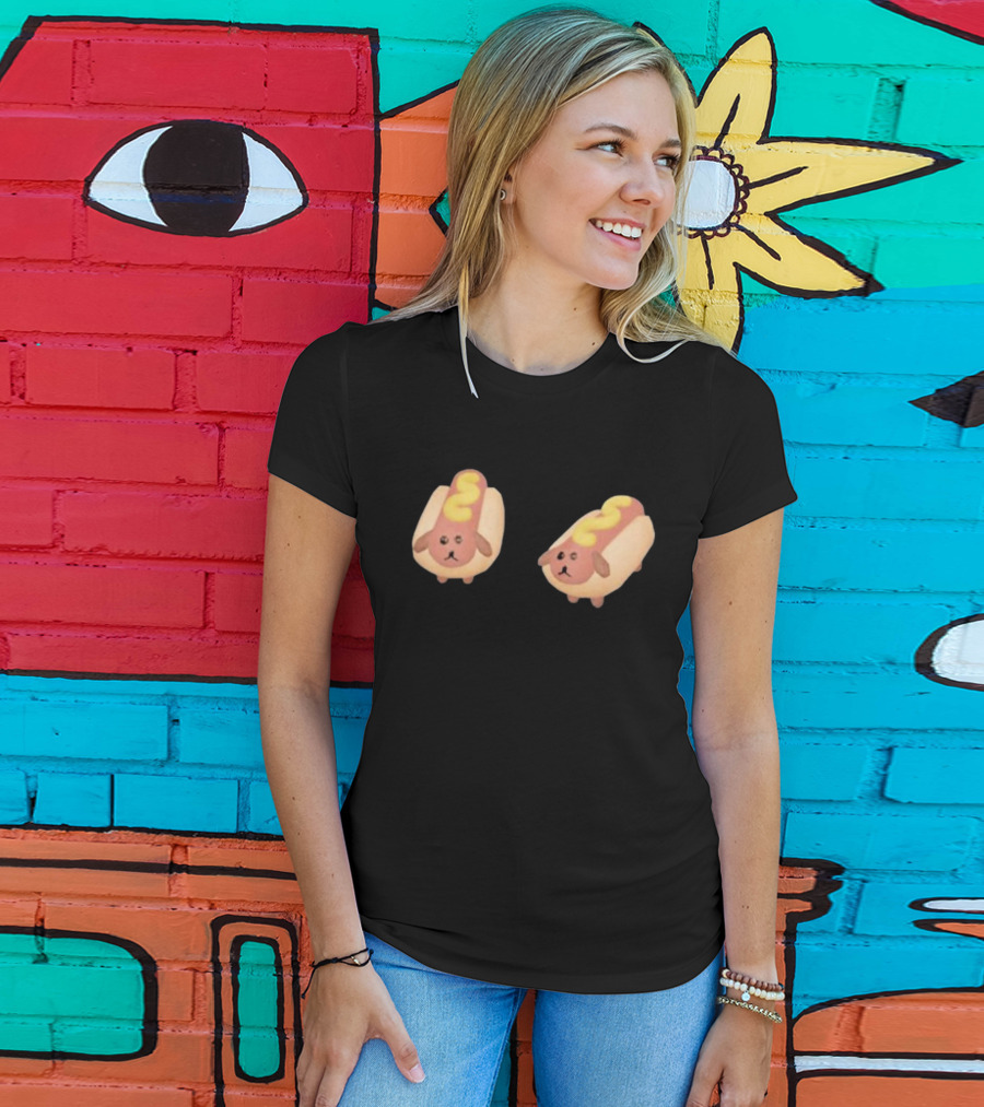 Double Hotdoggy Cute Puppy Snack T-Shirt