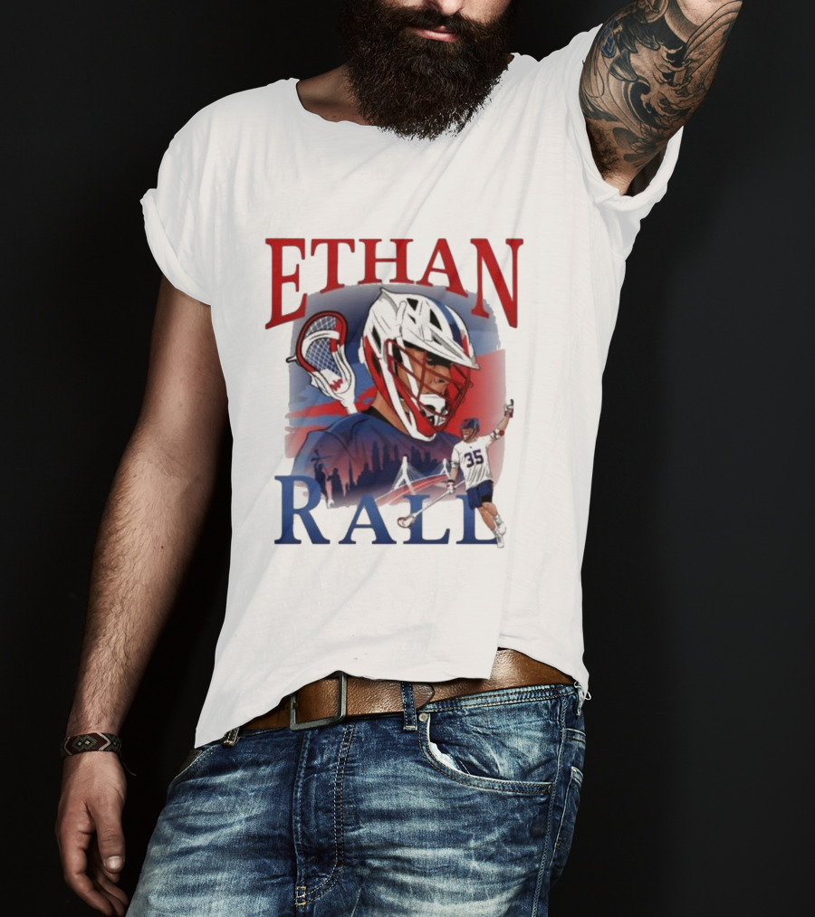 Ethan Rall Lacrosse Helmet Player Illustration 35 T-Shirt