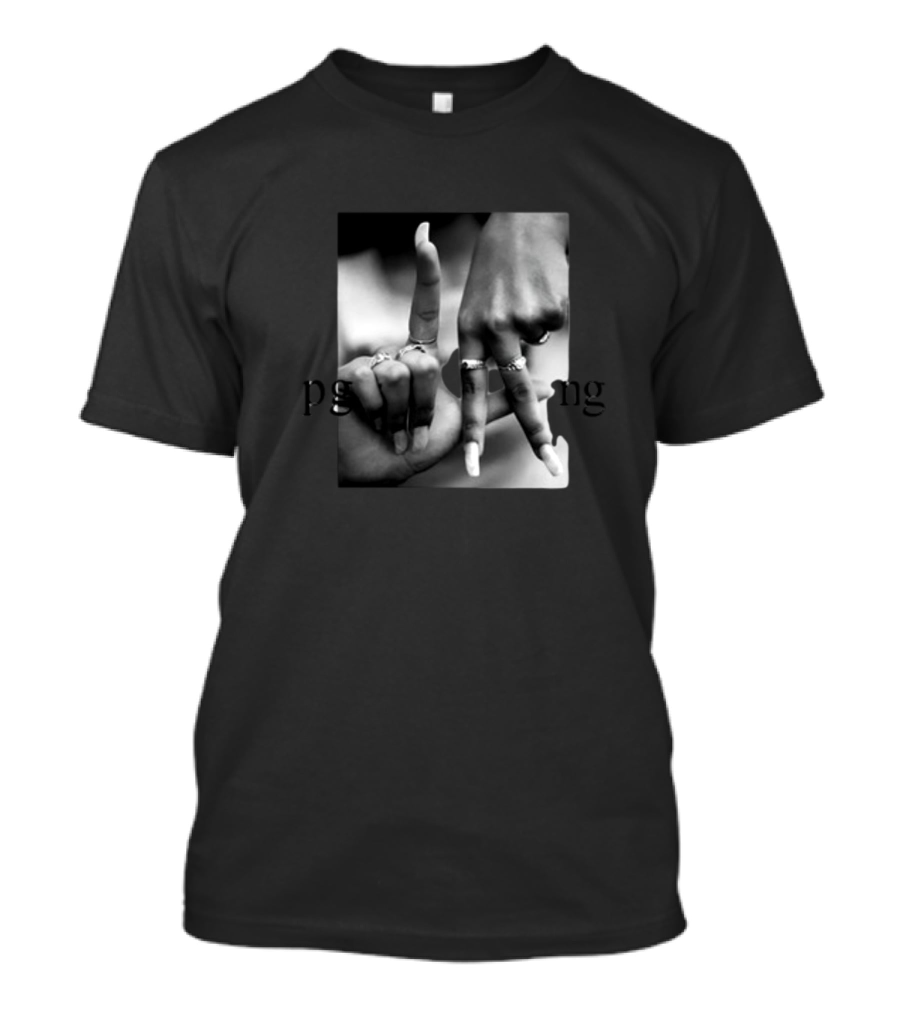Pglang Kendrick Lamar Black And White Hand Gesture T-Shirt