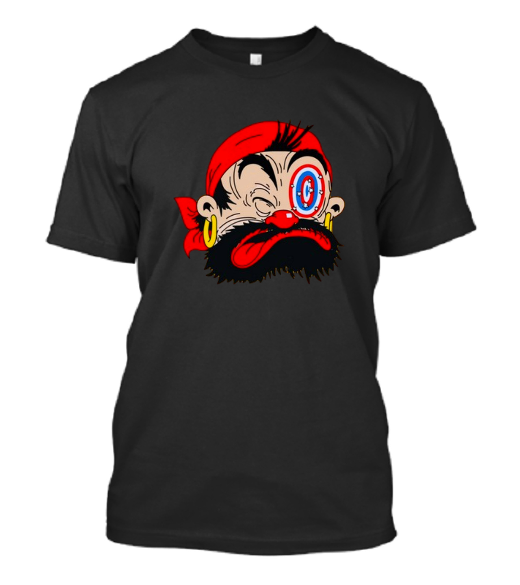 Bluto Sindbad Knockout Cartoon Pirate Target Eye T-Shirt