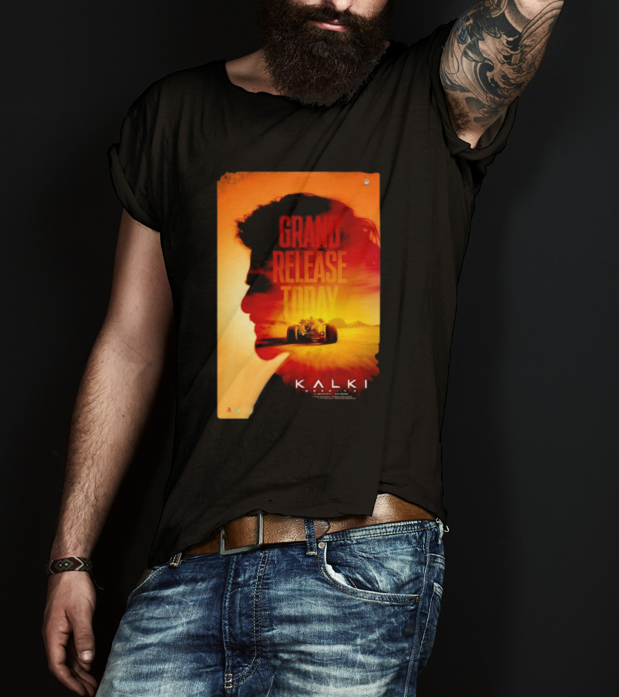 Grand Release Today Kalki Silhouette And Racing Car T-Shirt
