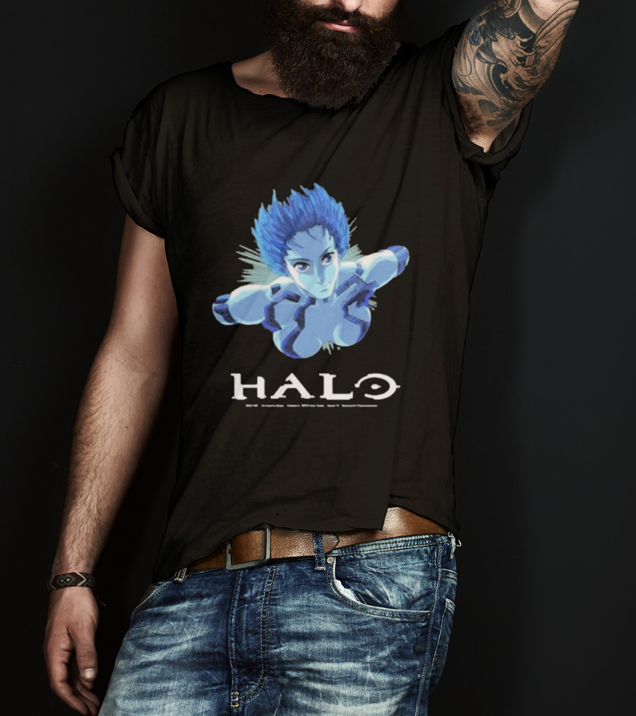 Halo Cortana AI Character Blue Avatar T-Shirt