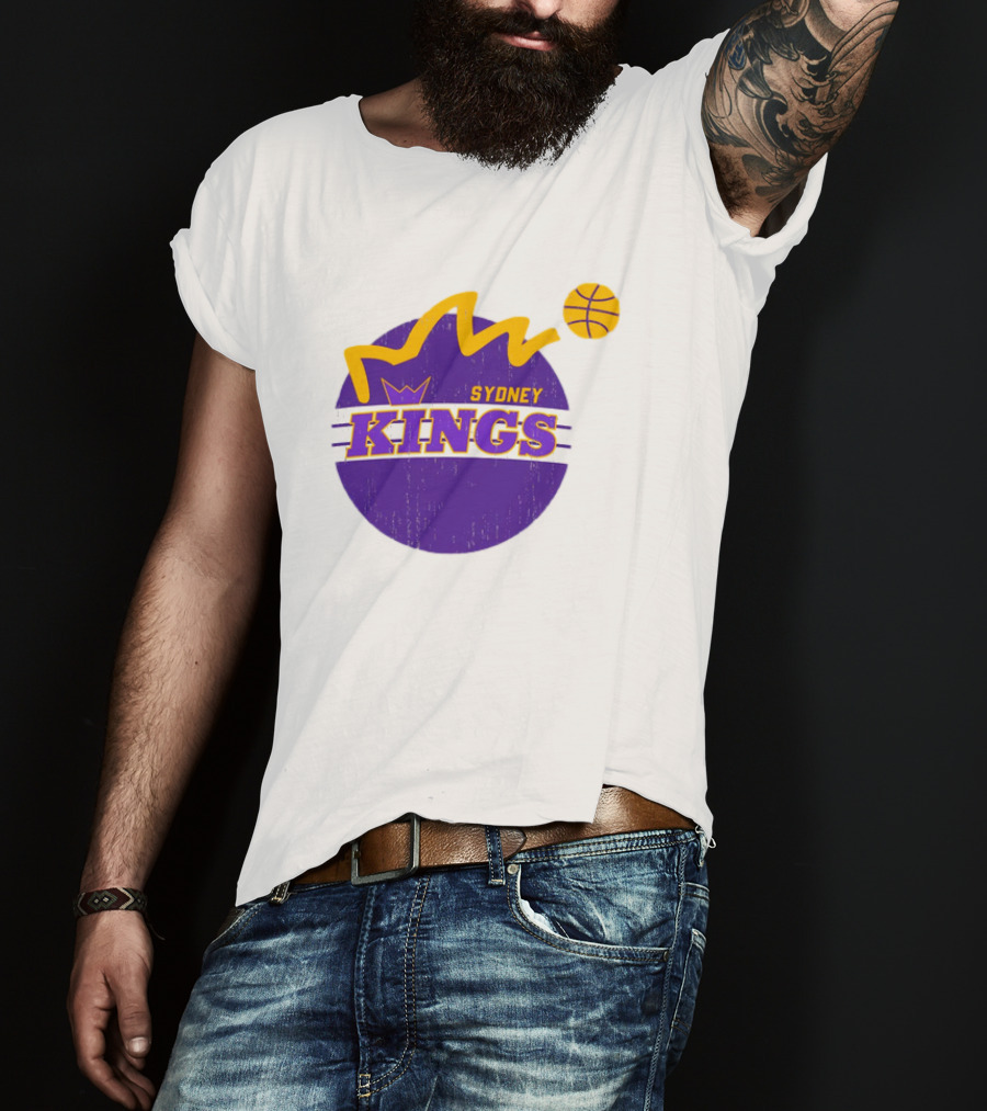 NBL Store Sydney Kings 22-23 Heritage Purple Basketball Logo Crown T-Shirt