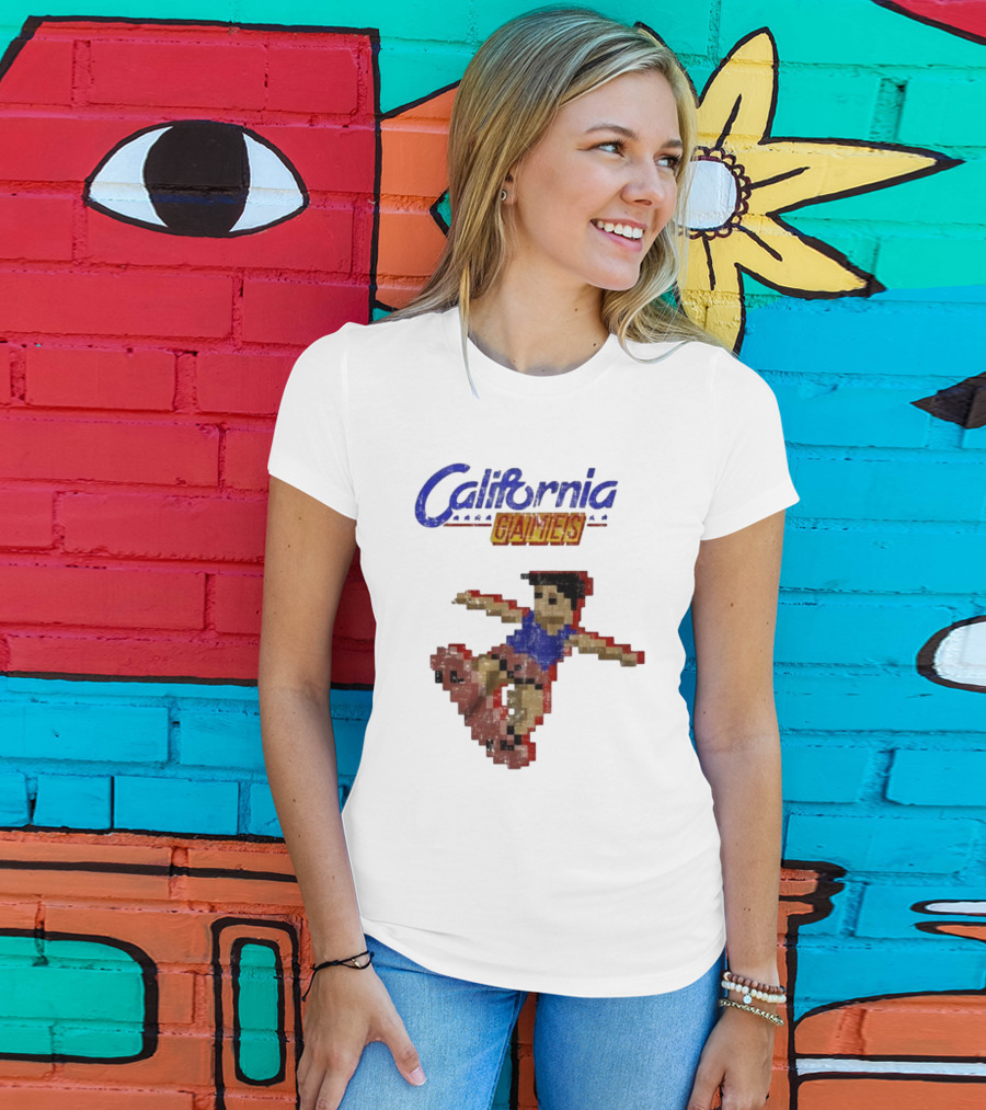 California Games Pixelated Skateboarding Retro Gaming T-Shirt