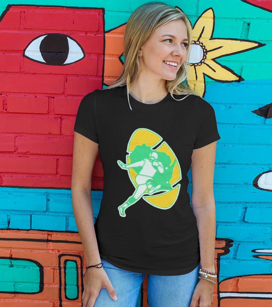 Green Bay Packers Alt Logo 1956 Retro Football Player Emblem T-Shirt