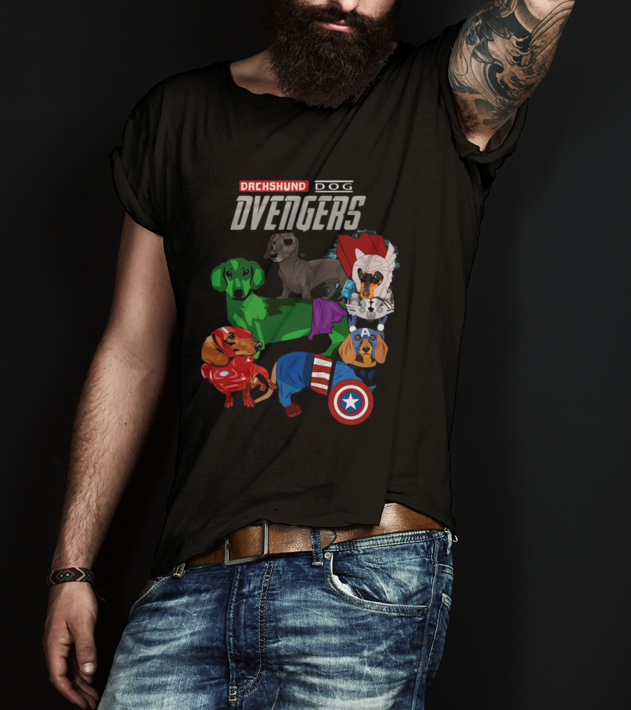 Dachshund Dog Dvengers Marvel-Inspired Hero Dogs T-Shirt