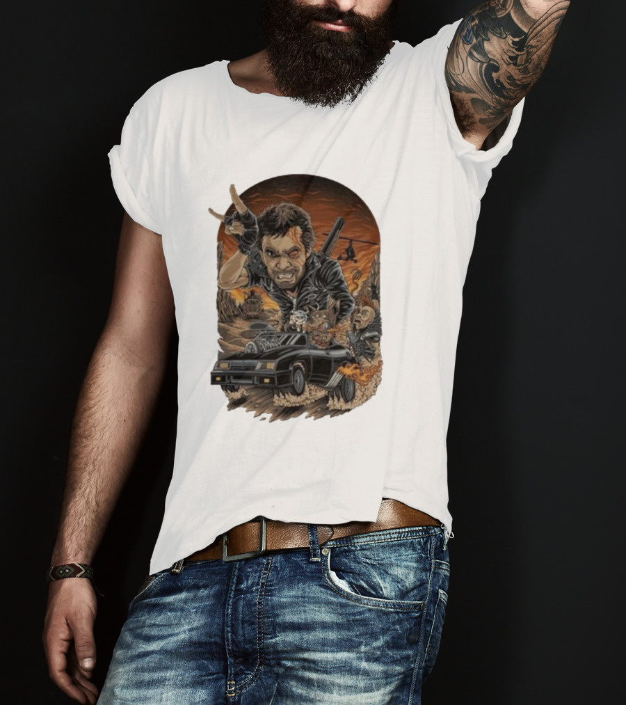 Krisna Okky Mad Max Apocalyptic Road Warrior Scene T-Shirt