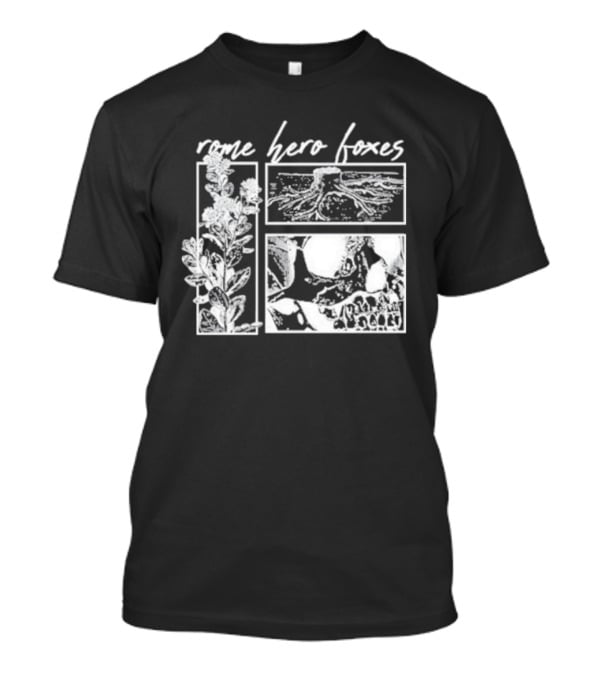Rome Hero Foxes Floral And Skull Roots T-Shirt
