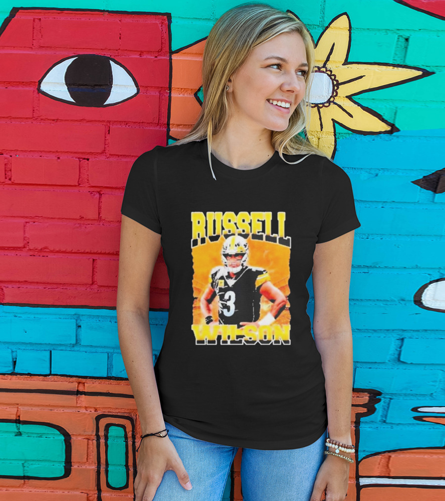 Russell Wilson Vintage Steelers Colors T-Shirt