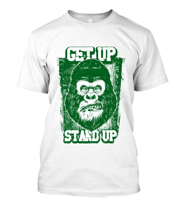 GET UP STAND UP Gorilla Face T-Shirt