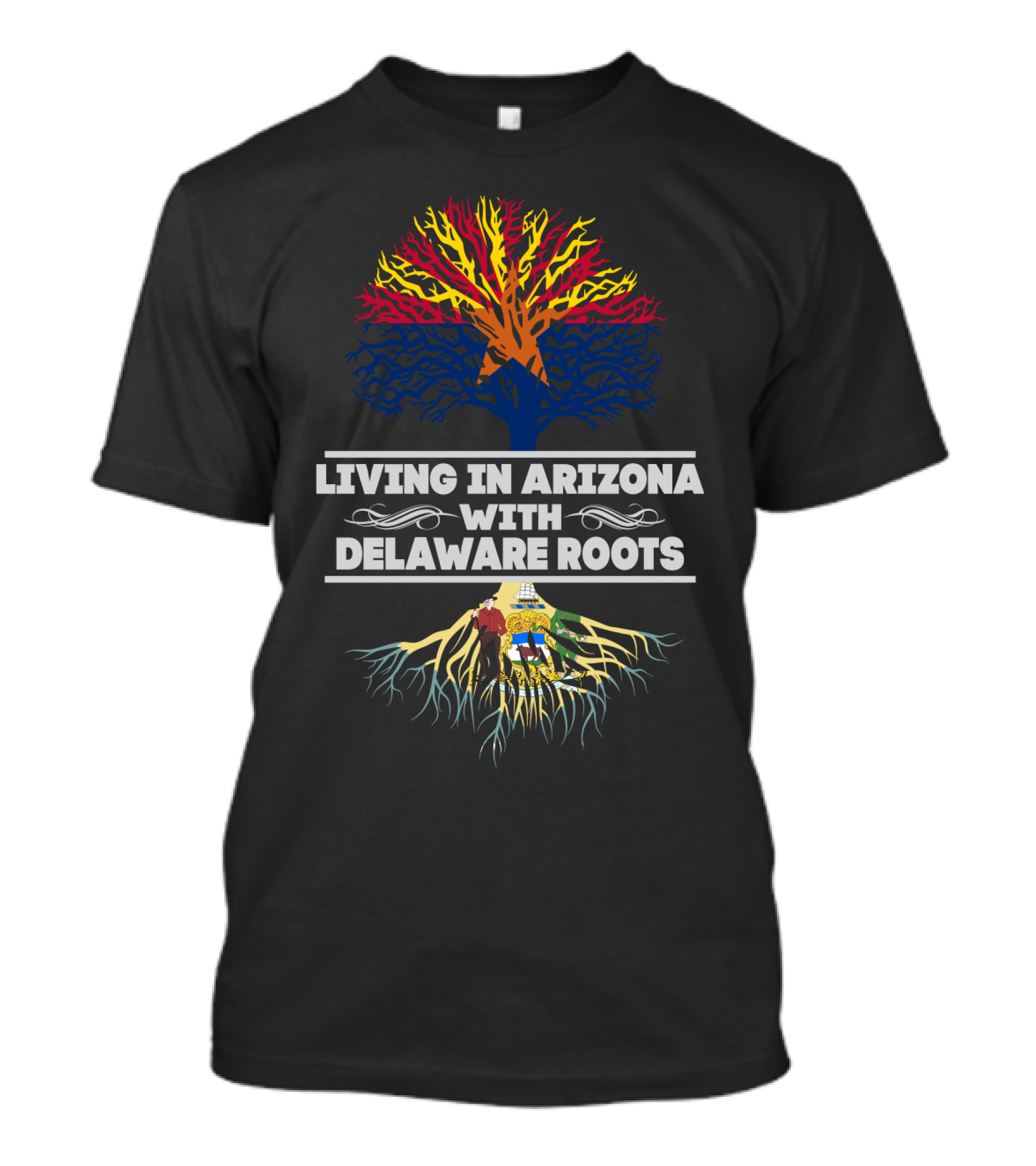 Arizona Life Delaware Heritage With Vibrant Tree Symbolism T-Shirt