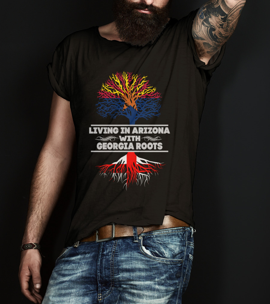 Arizona And Georgia Pride: Blending State Roots With Symbolic Tree T-Shirt