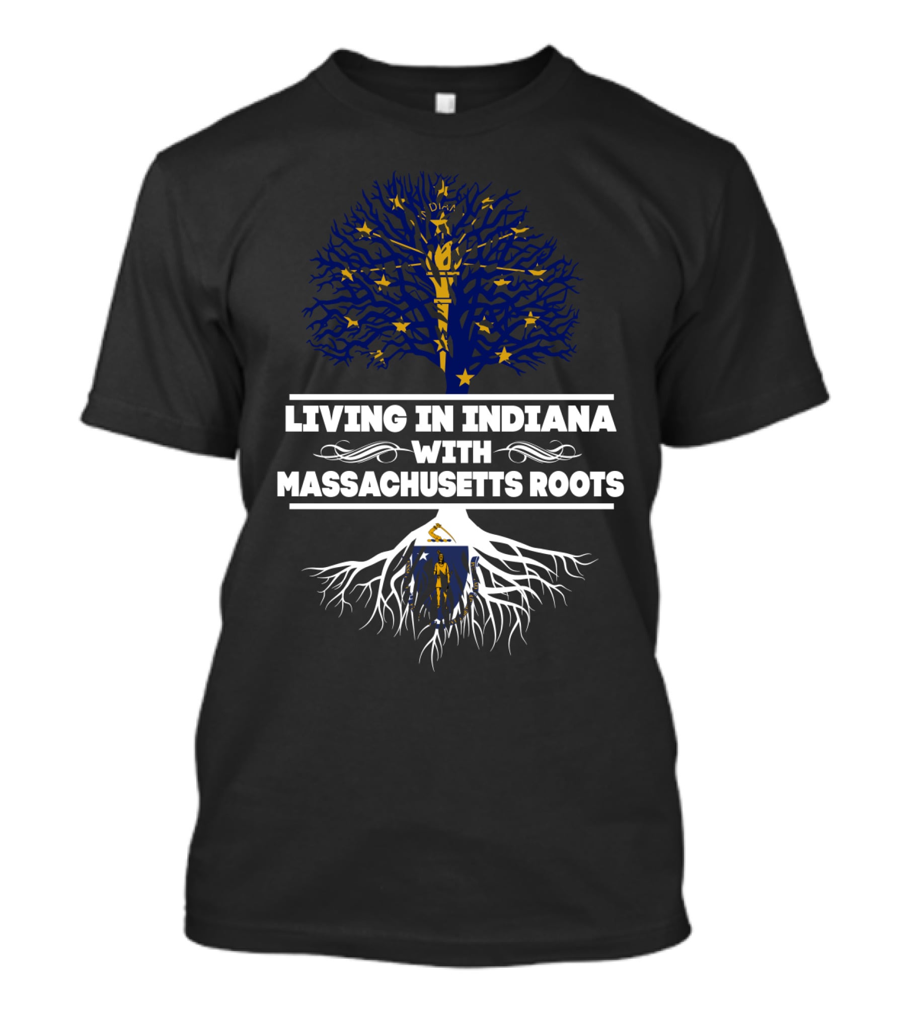 Indiana And Massachusetts Symbolic Heritage: Living Roots T-Shirt