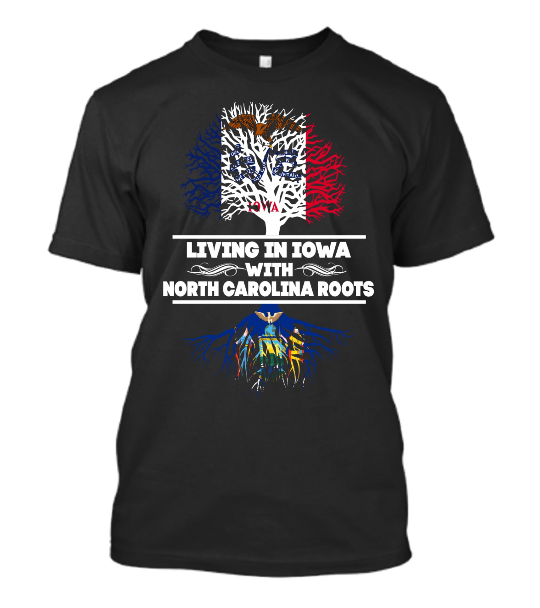 Iowa Pride Meets North Carolina Heritage Tree T-Shirt