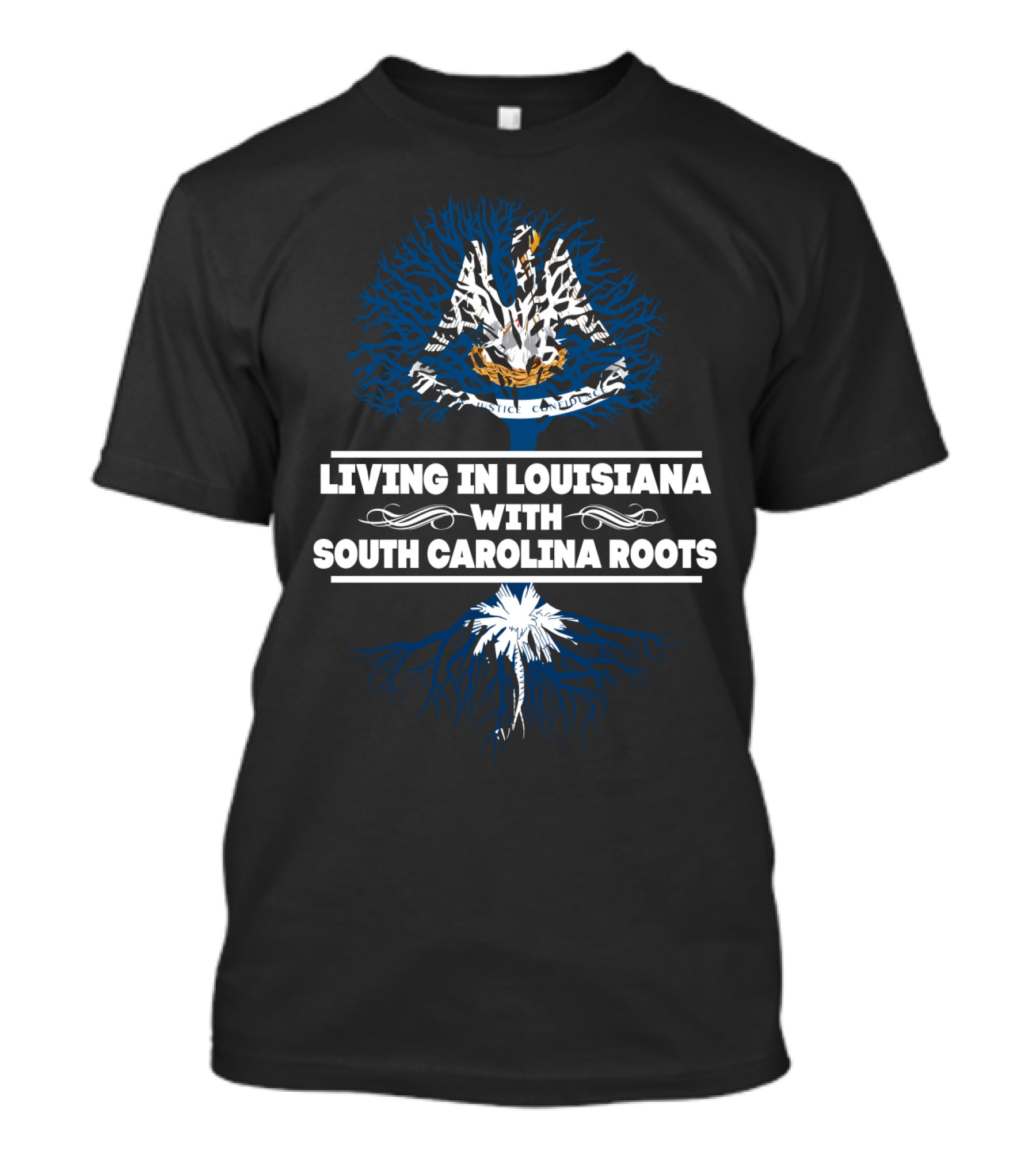 Louisiana Life And South Carolina Heritage: State Pride Tree T-Shirt