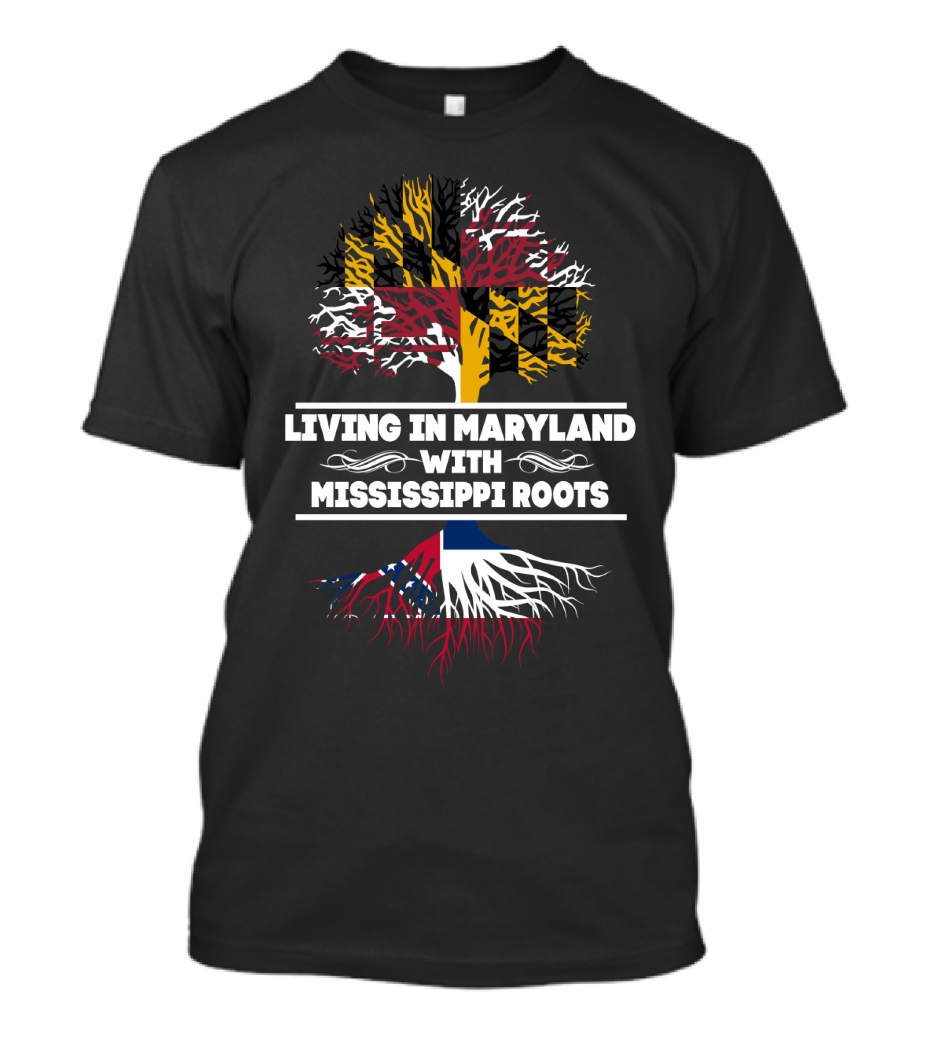 Maryland Pride And Mississippi Heritage Tree T-Shirt