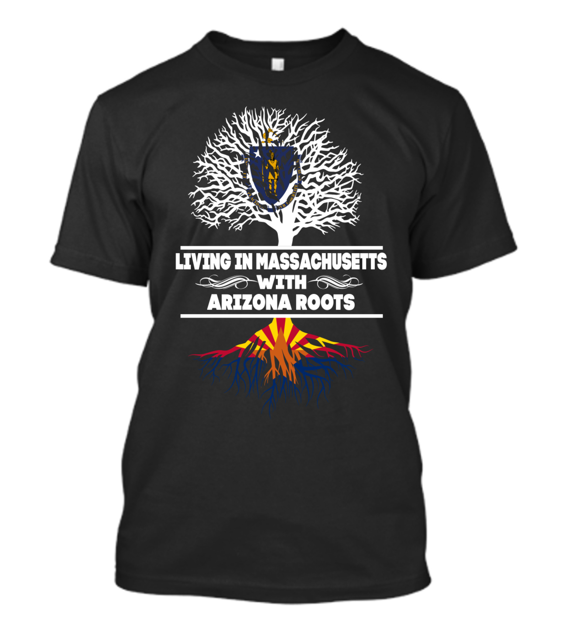 Celebrating New England And Southwestern Heritage: Massachusetts Life And Arizona Ancestry Fusion T-Shirt