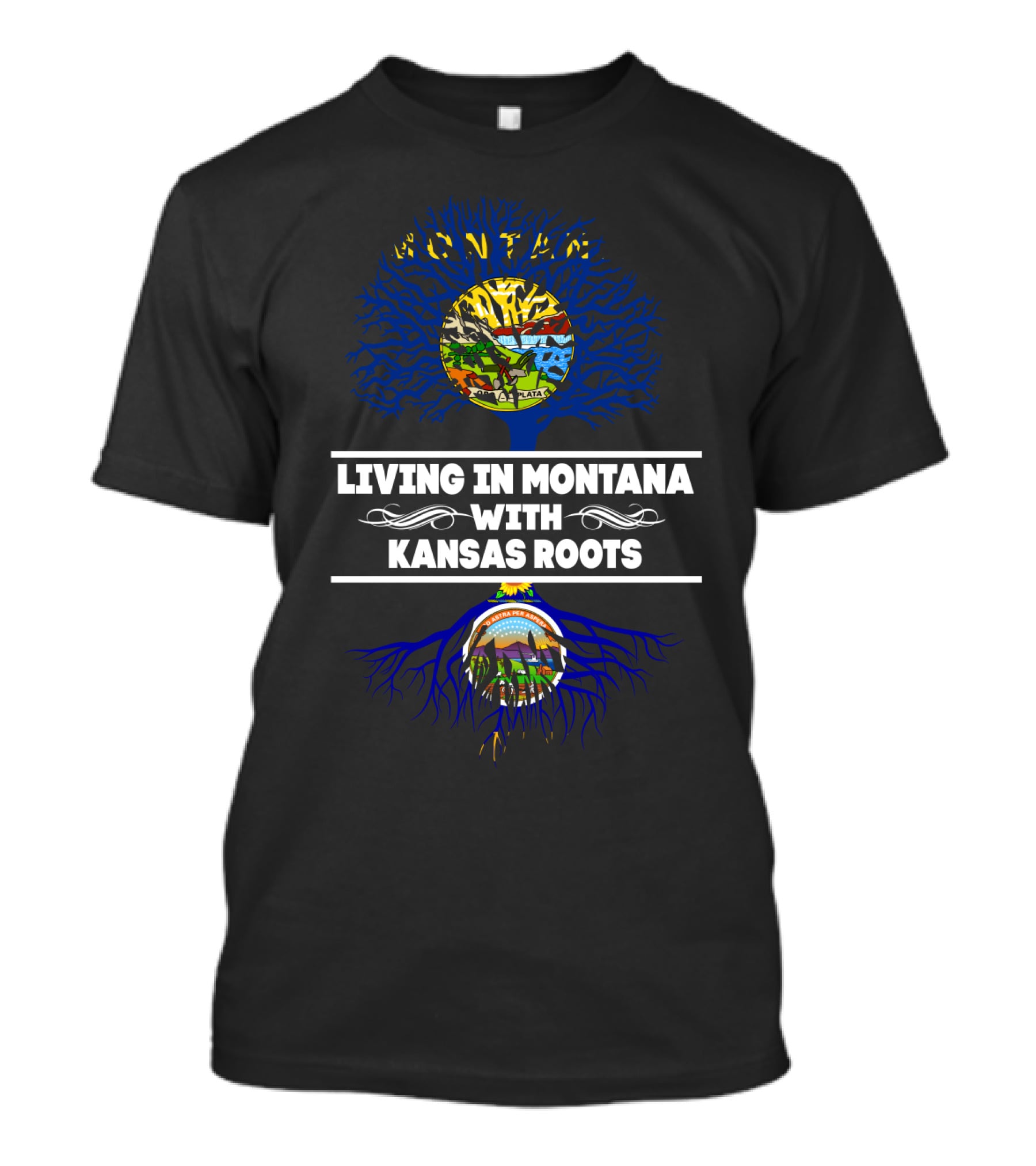 Montana Life Plus Kansas Heritage With Tree T-Shirt