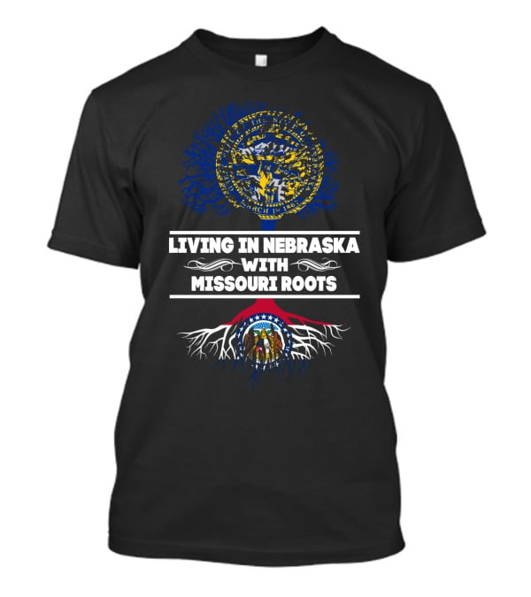 Nebraska Living With Deep Missouri Roots State Flag Tree T-Shirt