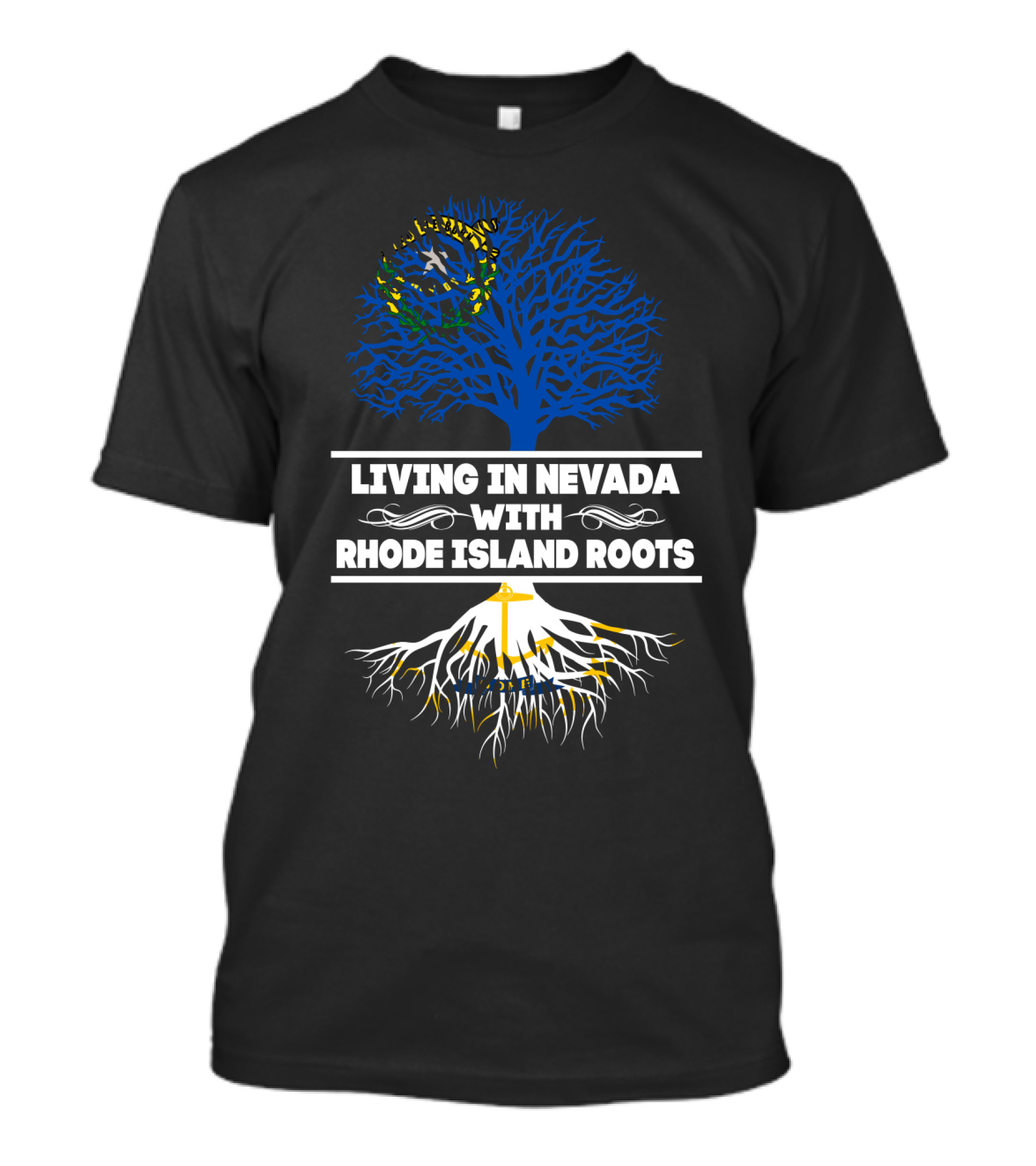 Nevada Resident With Deep Rhode Island Heritage Featuring Vibrant Tree T-Shirt
