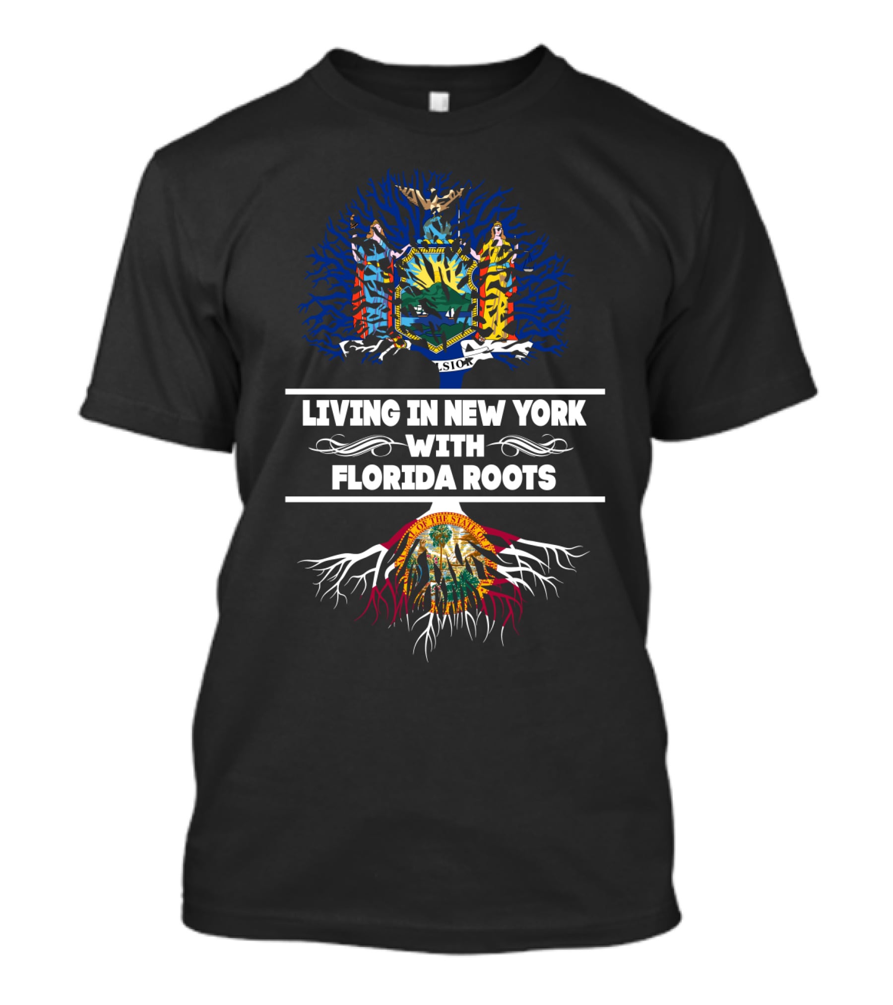 New York State Pride Blending Florida Heritage Imagery And Roots T-Shirt