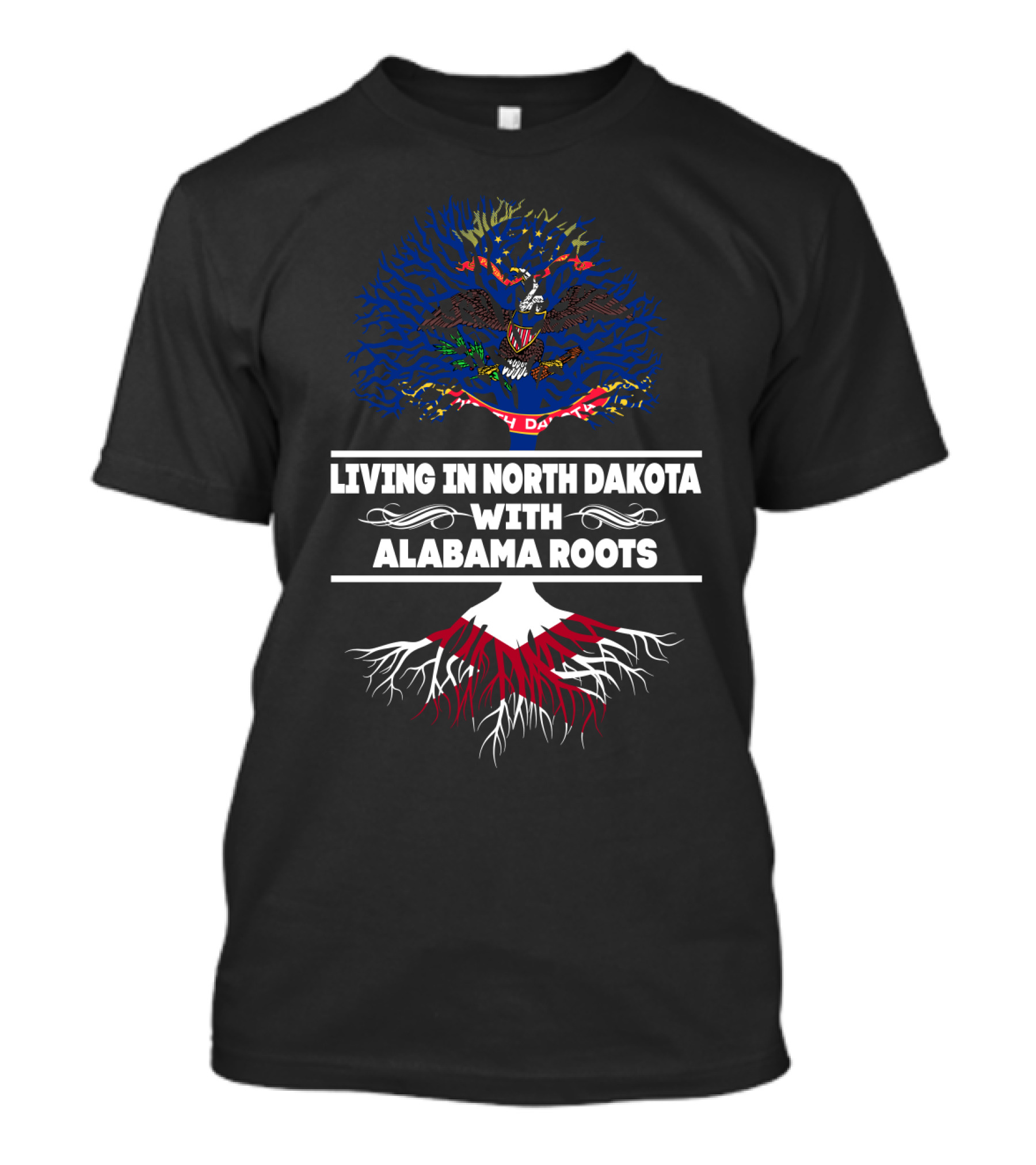 North Dakota Living Alabama Heritage State Flag Tree T-Shirt