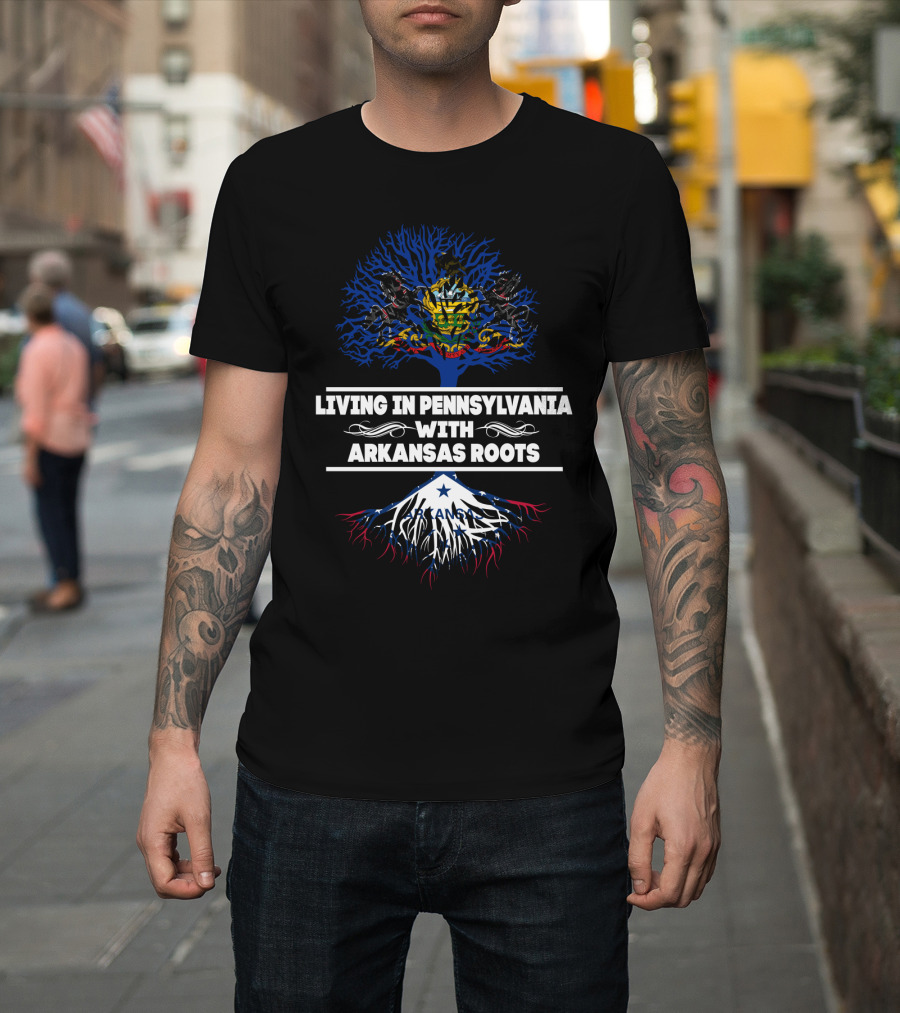 Pennsylvania Life Embracing Arkansas Heritage With State Symbols And Roots Motif T-Shirt