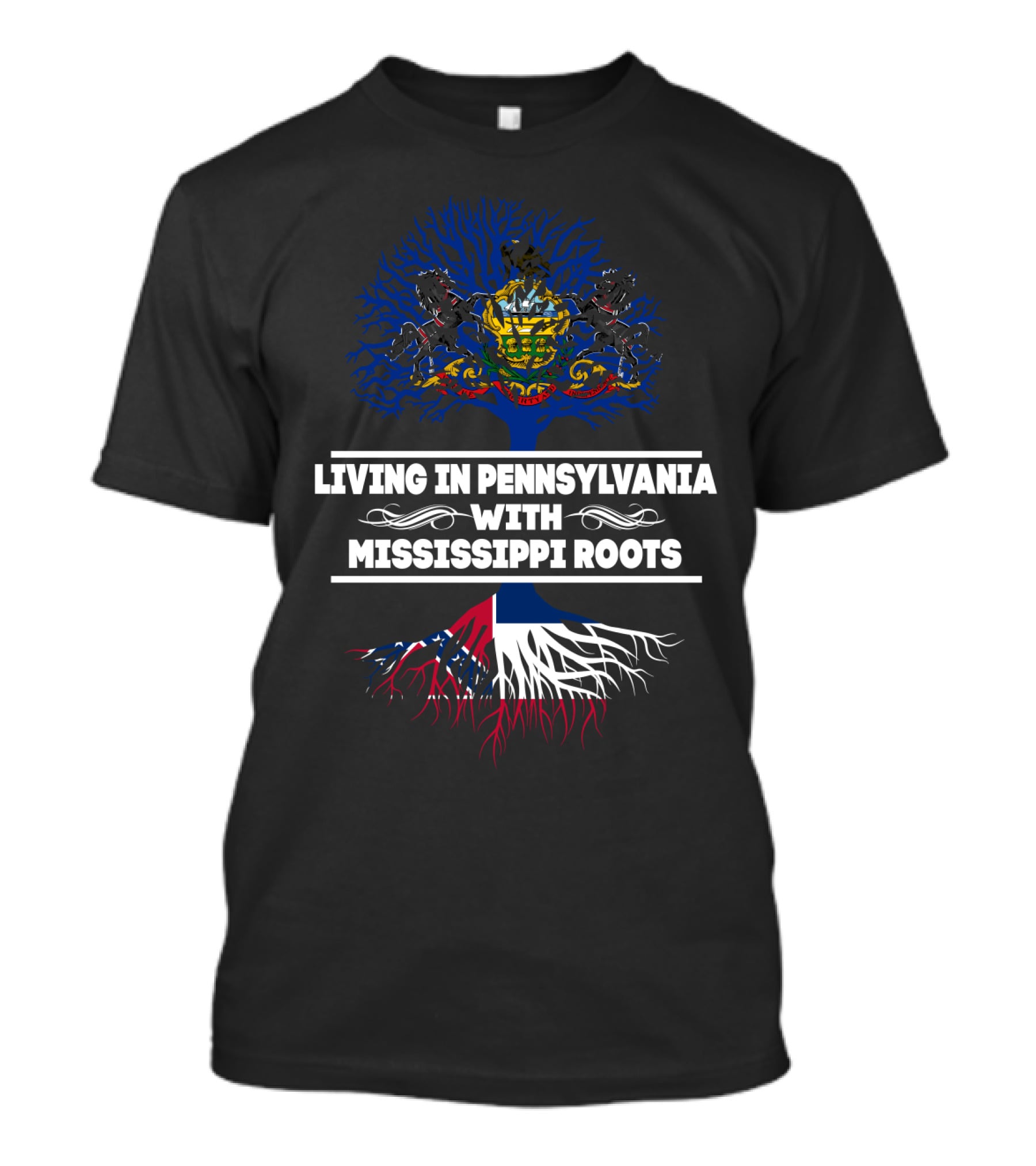 Pennsylvania Heritage Celebrating Mississippi Roots With State Symbolic Tree T-Shirt