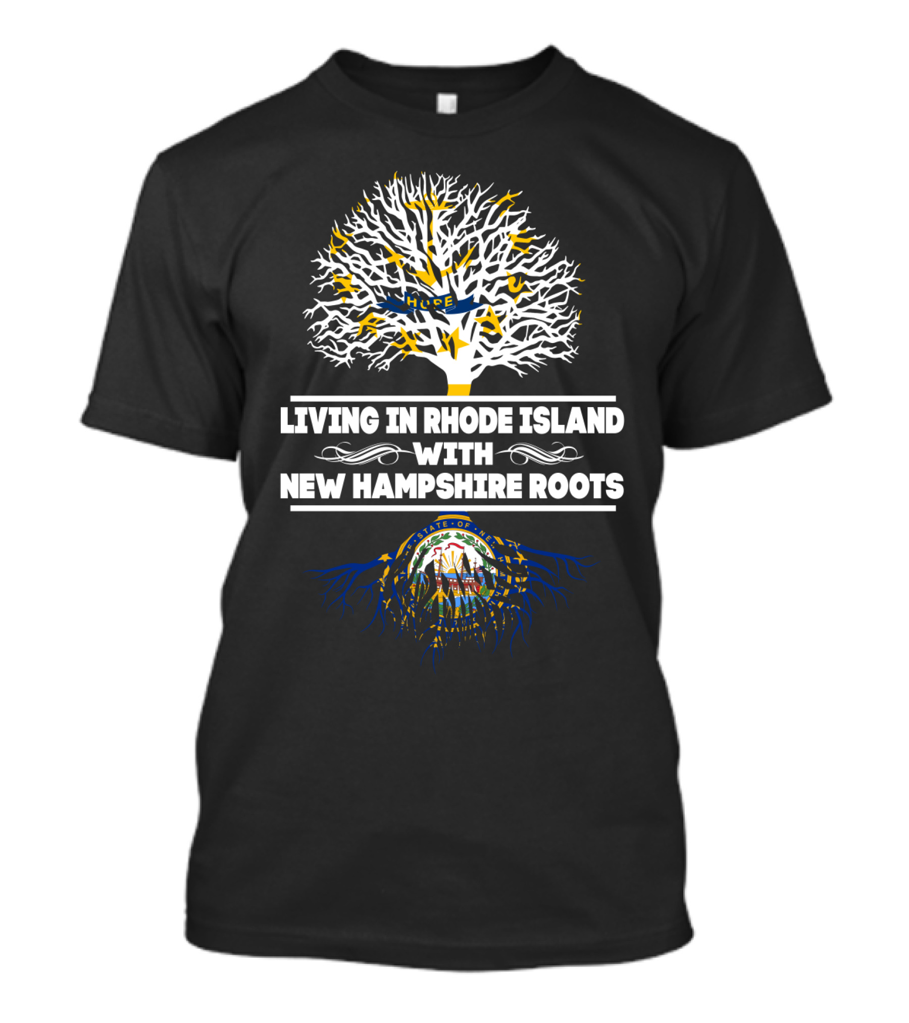 Rhode Island Life With Deep New Hampshire Heritage Roots Tree T-Shirt