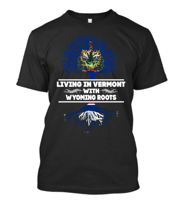 Vermont Living Wyoming Roots Vermont Coat Arms Tree T-Shirt