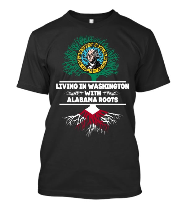 Living In Washington With Alabama Roots Music Skull Tree T-Shirt