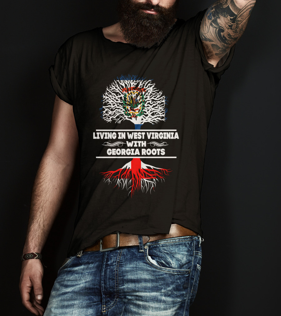 West Virginia Pride With Georgia Heritage Tree Emblem T-Shirt