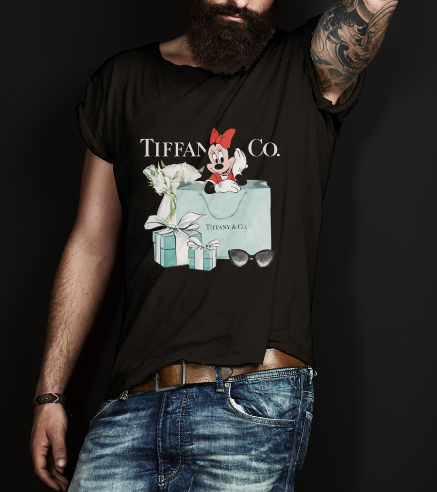 Tiffany And Co Minnie Mouse Bag Flowers Sunglasses T-Shirt