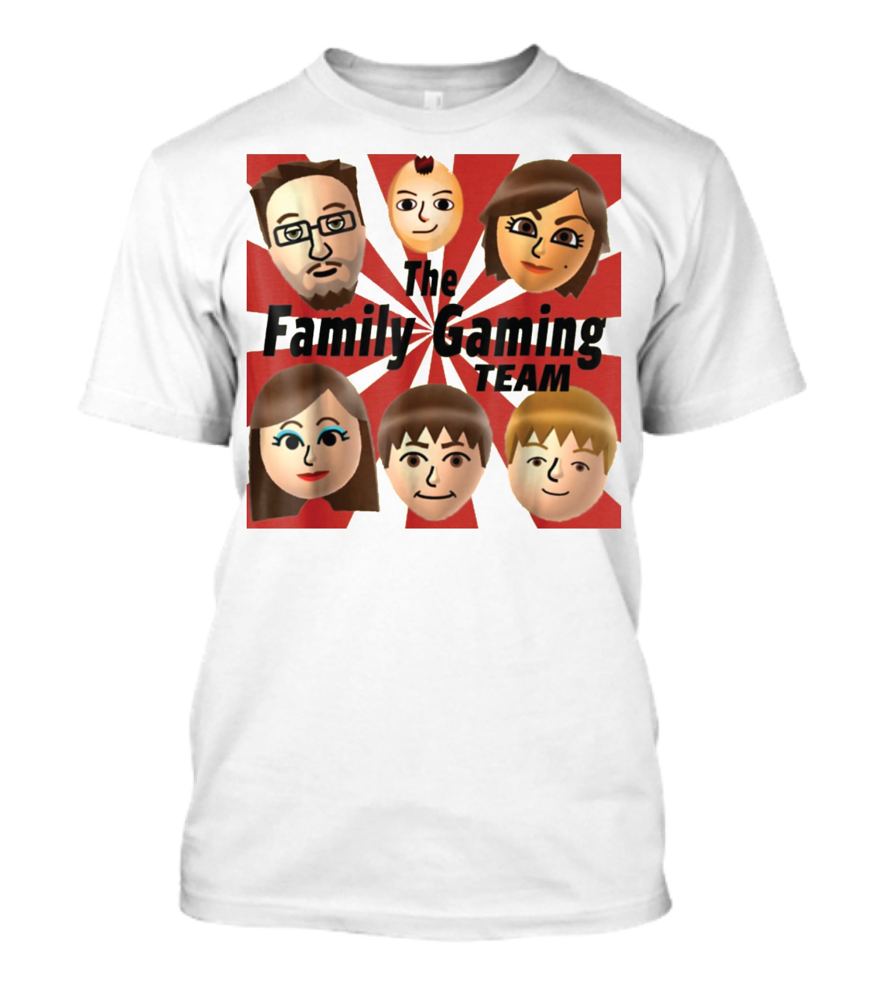 Family Gaming Team Characters With Text Burst T-Shirt