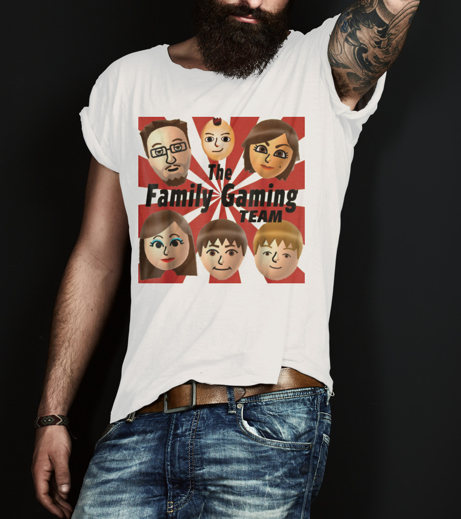 Family Gaming Team Characters With Text Burst T-Shirt