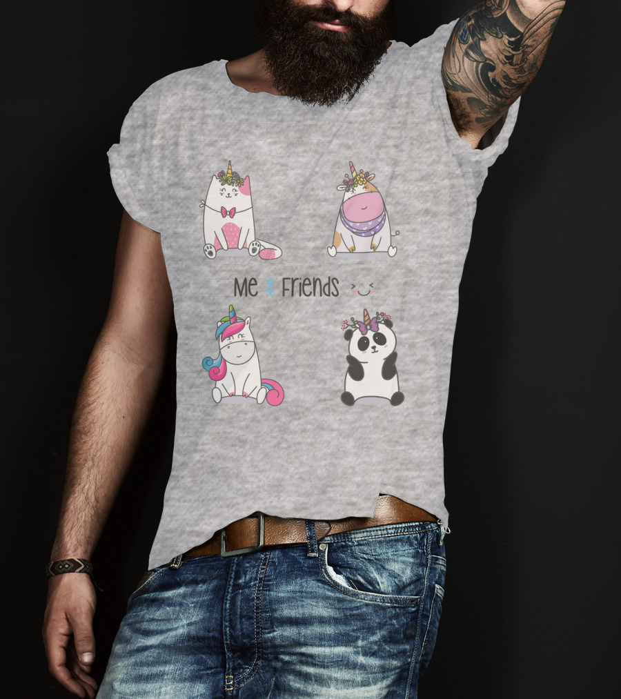 Me And Friends Cute Animal Collection T-Shirt