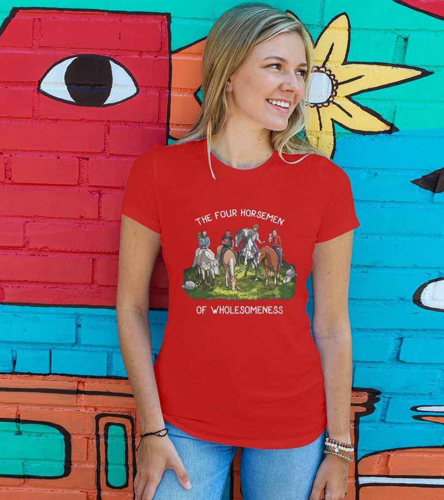 The Four Horsemen Holding Cats And Dogs Of Wholesomeness T-Shirt