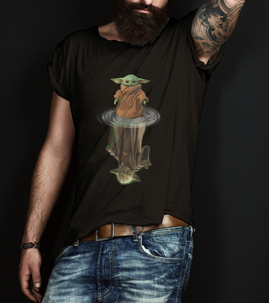 Yoda Grogu Reflection Star Wars Mandalorian T-Shirt