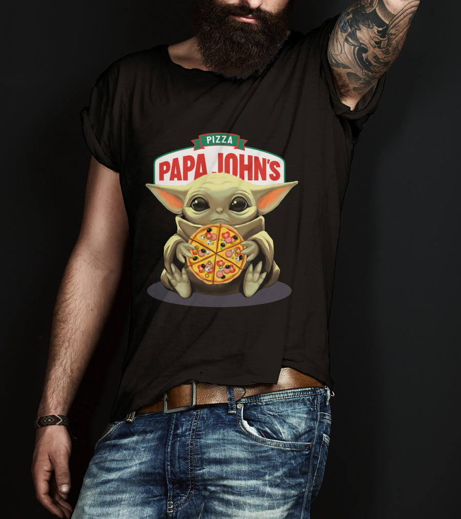 Baby Yoda Holding Papa John's Pizza T-Shirt