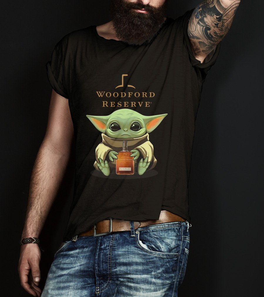 Baby Yoda Holding Woodford Reserve Bourbon T-Shirt