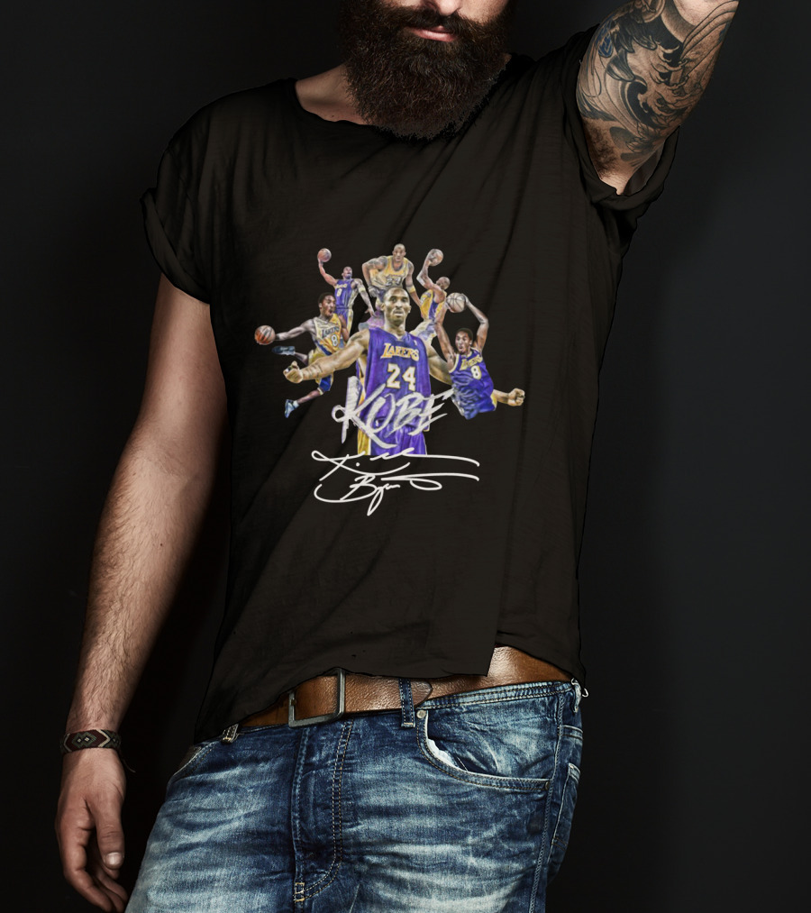 Kobe Lakers Number 24 Signature Basketball Mix T-Shirt
