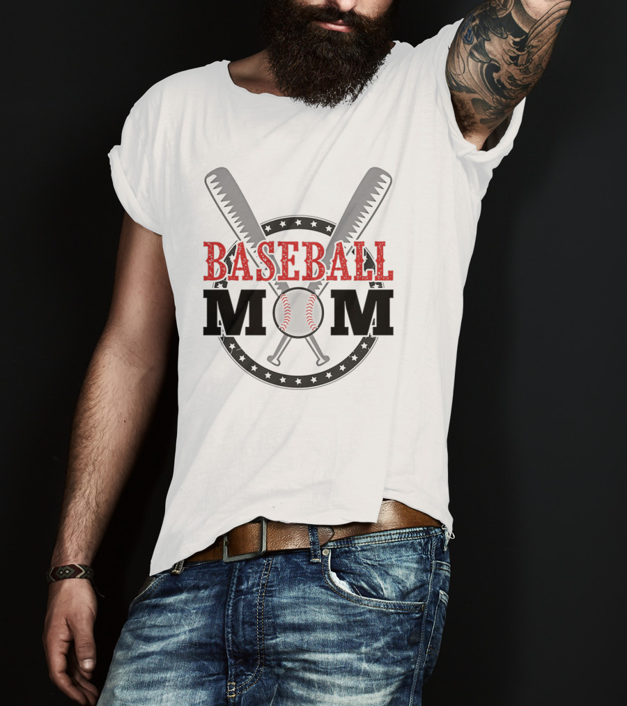 Baseball Mom Crossbats Star Circle T-Shirt