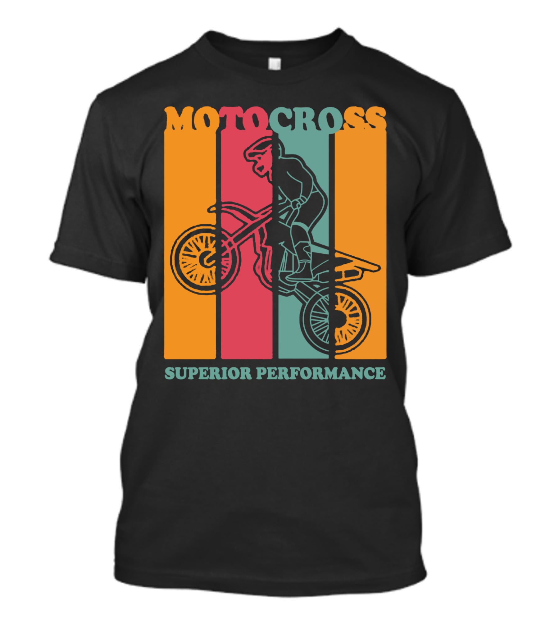 Moto Cross Superior Performance Vintage Stripes Rider T-Shirt